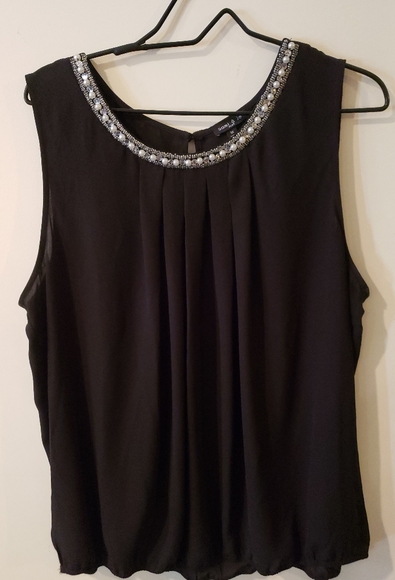 Chiffon Rhinestone Tank - Picture 1 of 4